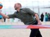 Prince William plays volleyball on Copacabana Beach