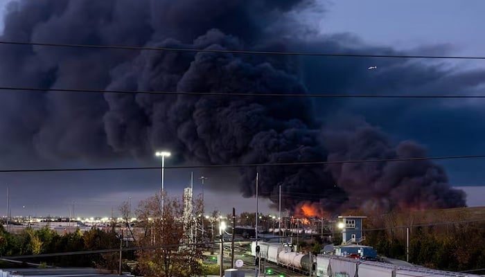 Smoke rises from the wreckage of a UPS MD-11 cargo jet after it crashed on departure from Louisville Muhammad Ali International Airport in Louisville, Kentucky, US, November 4, 2025. — Reuters