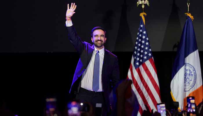 Democratic candidate for New York City mayor Zohran Mamdani waves onstage after winning the 2025 New York City Mayoral race, at an election night rally in the Brooklyn borough of New York City, New York, US, November 4, 2025. — Reuters