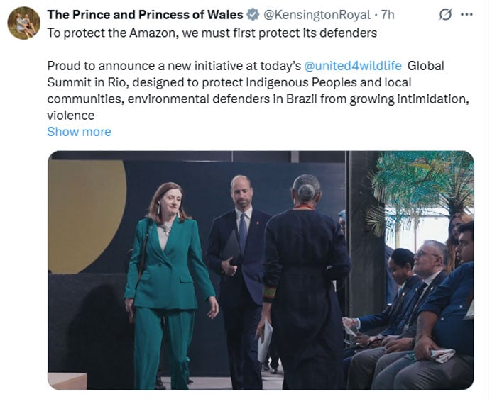 Prince William proud to announce new initiative