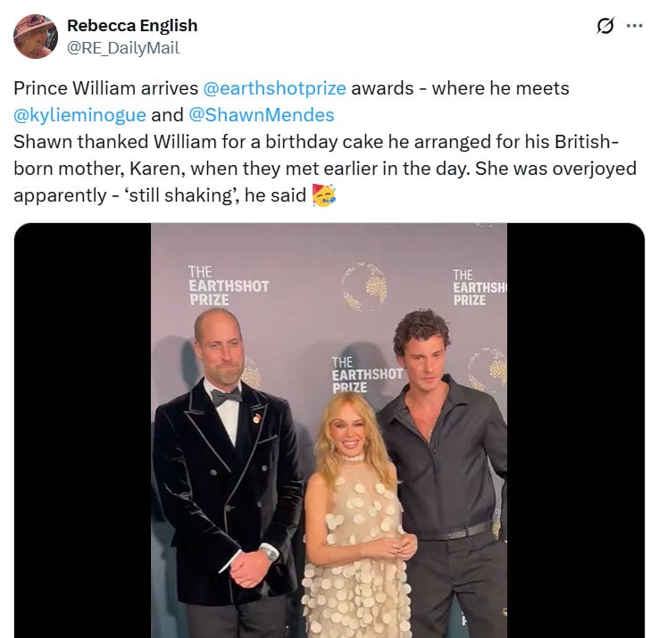 Prince Williams thoughtful gesture leaves Shawn Mendes mother shaking with joy