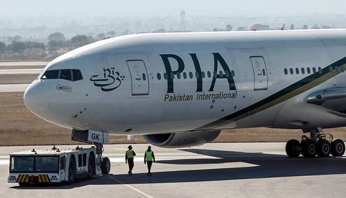 Pakistan International Airline (PIA) aircraft taxis ahead of its takeoff for Paris at the Islamabad International Airport in Islamabad on January 10, 2025. — AFP