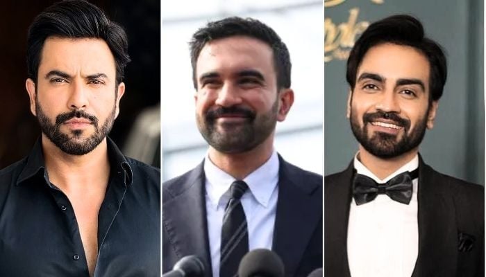 Junaid Khan (right), New York City mayor Zohran Mamdani (centre), and Arslan Naseer. — Reuters, Instagram /@Junaid Khan, @Arsalan Naseer.