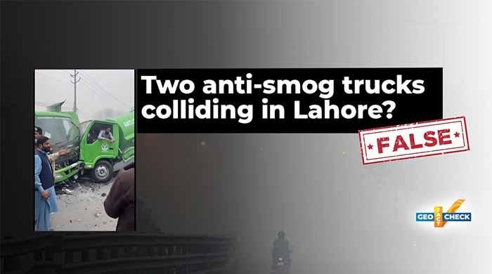 Fact-check: Video of two anti-smog trucks colliding in Lahore is AI-generated