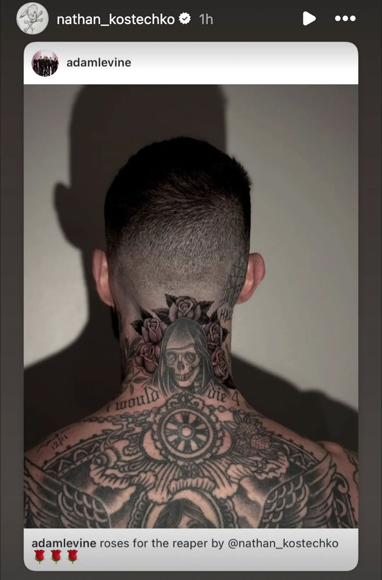 Adam Levine unveils new tattoo months after saying he was done with ink