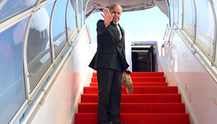 Prime Minister Shehbaz Sharif departs for his official visit to Azerbaijan from Islamabad on November 7, 2025. — X/@GovtofPakistan