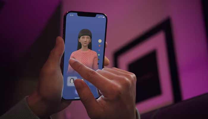 The image shows a user interacting with a smartphone app to customise an avatar for a personal artificial intelligence chatbot. — Reuters