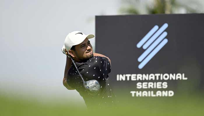 Ahmed Ali Baig in action during golf competition in Tanah Merah Country Club of Singapore.— Reporter