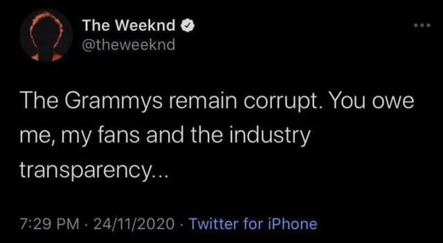 Grammy snubs The Weeknd in 2026 live nomination