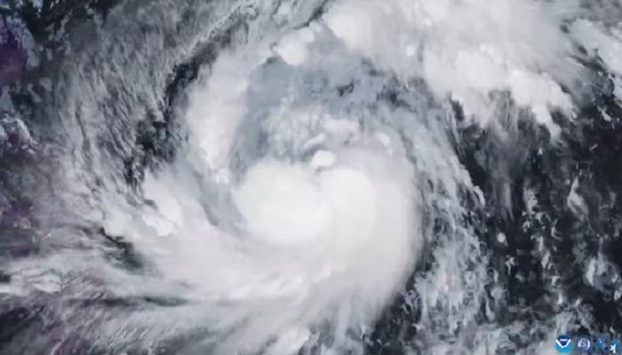 A satellite image shows Storm Fung-Wong, which has intensified into a typhoon, according to the Cooperative Institute for Research in the Atmosphere (CIRA), over the Philippine Sea on November 7, 2025, in this screengrab from video.— Reuters
