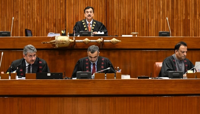 Senate Chairman Yusuf Raza Gilani is chairing upper house session on November 8, 2025. — X/@OfficeSenate