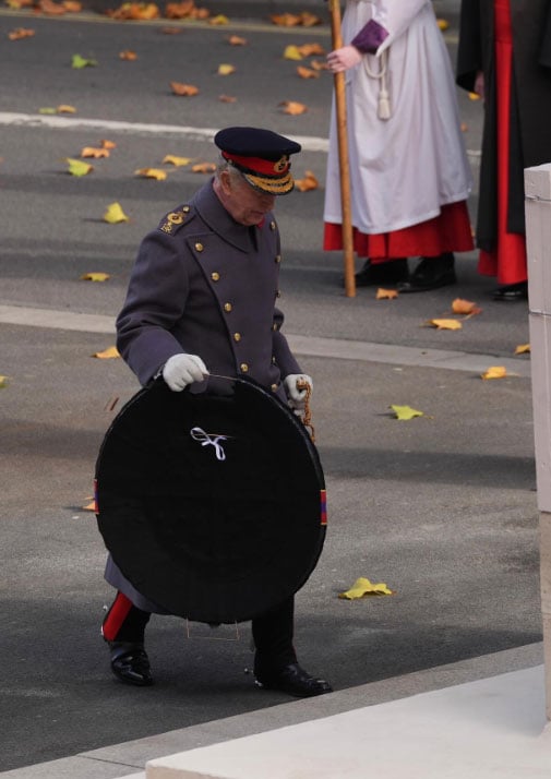 Pictures of The Royal Family laying wreaths at the Cenotaph for Service of Remembrance