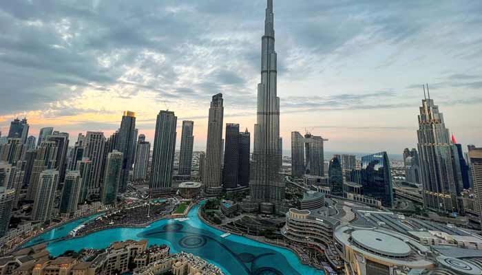 A general view of Dubai Downtown showing worlds tallest building Burj Al Khalifa, in Dubai United Arab Emirates.— Reuters