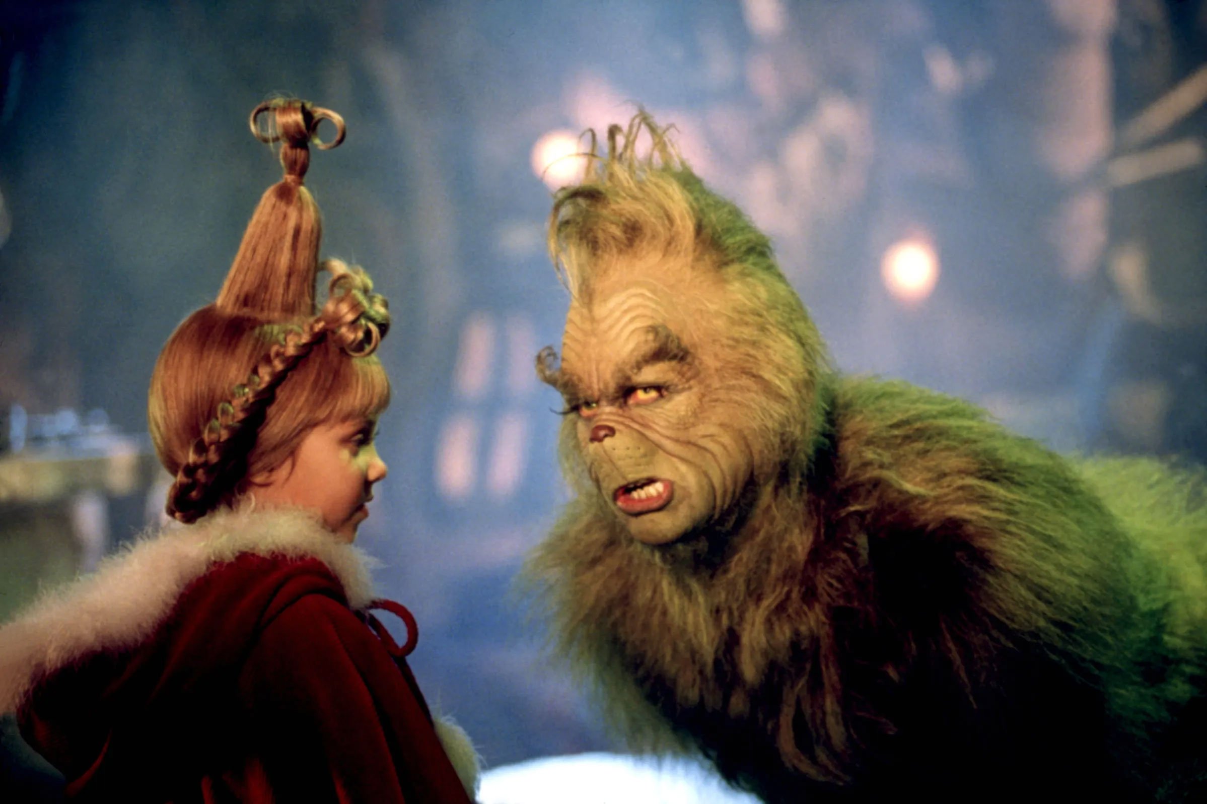 Taylor Momsen plays Cindy-Lou Who, while Jim Carrey portrays Grinch