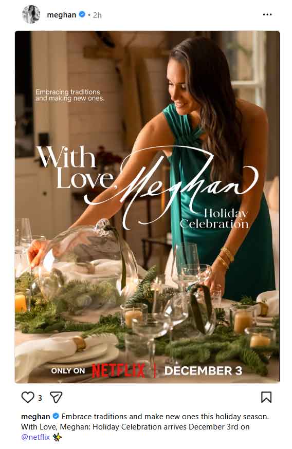 Meghan Markle shares poster for new Netflix installment