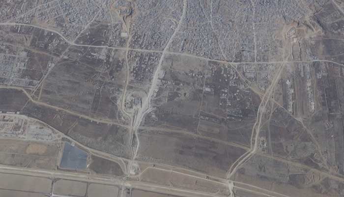 A satellite image shows earthwork in progress at an Israeli military site, east of Gaza City November 5, 2025. — Reuters