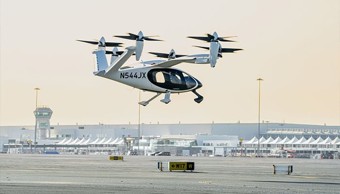 The electric air taxi completes a successful test flight from Margham to Dubai World Central. — Dubai government