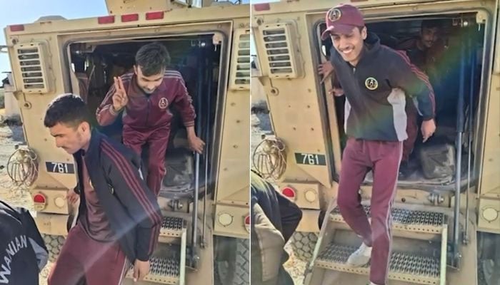This collage shows security forces rescuing students from Cadet College Wana, South Waziristan district, Khyber Pakhtunkhwa, which came under terrorist attack. — Reporter