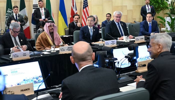 [4/5] Italys Foreign Minister Antonio Tajani, Saudi Arabias Foreign Minister Faisal bin Farhan, South Koreas Foreign Minister Cho Hyun, Ukraines Foreign Minister Andrii Sybiha, and U.S. Secretary of State Marco Rubio attend a G7+ session on maritime security during the G7 Foreign Ministers Meeting at the White Oaks Resort in Niagara-on-the-Lake, Canada, November 12, 2025.— Reuters