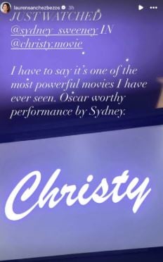 Lauren Sanchez Bezos praises Sydney Sweeneys powerful performance in Christy