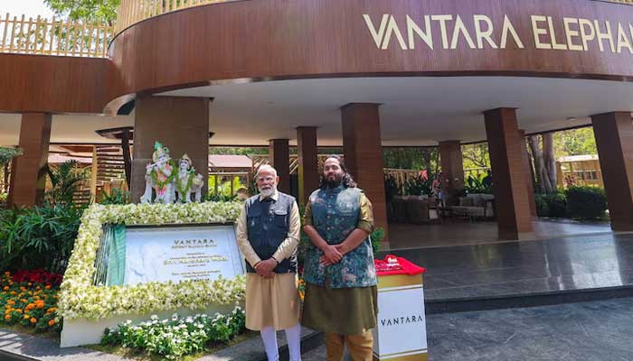 Indias Prime Minister Narendra Modi and Anant Ambani, son of Indian billionaire Mukesh Ambani, pose for a photograph after the inauguration of Vantara animal rescue and rehabilitation centre in Jamnagar, Gujarat, India, March 4, 2025. — Reuters