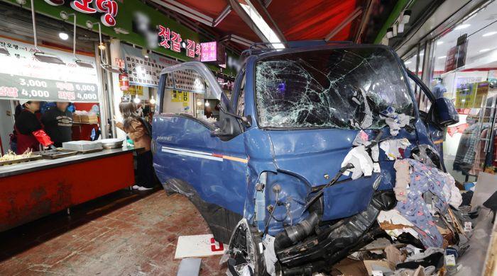 Truck crash in Bucheon Market South Korea leaves two dead, dozens injured