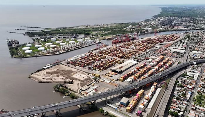 A drone view shows the Dock Sud Port in Avellaneda, Buenos Aires province, Argentina, October 10, 2025. — Reuters