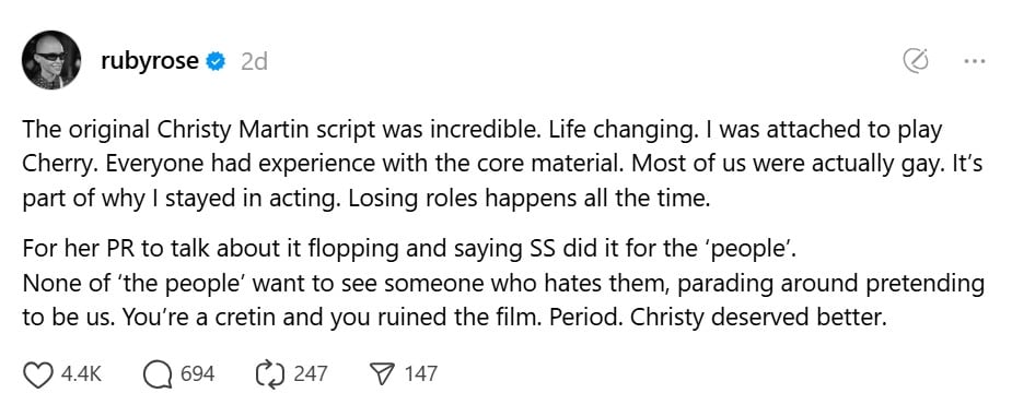 Christy Martin reacts after Ruby Rose slams Sydney Sweeney over biopic