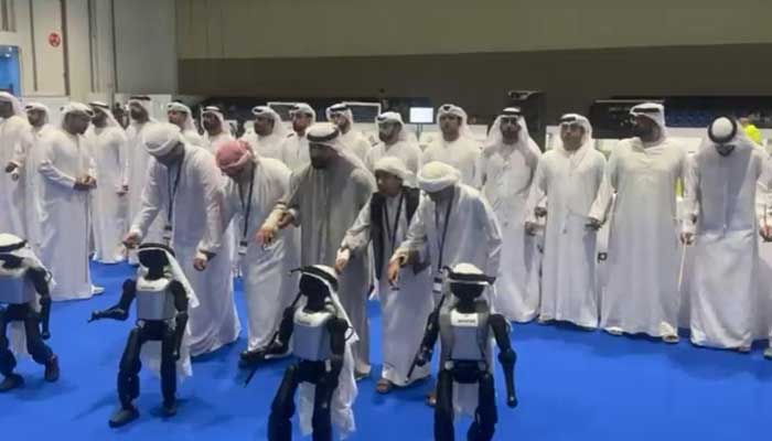 Robots pictured during competition in Abu Dhabi. — Reporter