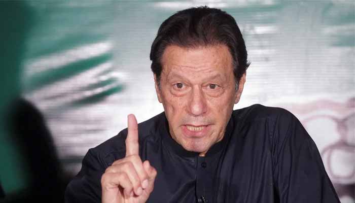 Pakistan Tehreek-e-Insaf (PTI) founding chairman Imran Khan gestures as he speaks to the members of the media at his residence in Lahore on May 18, 2023. — Reuters