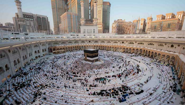 Pilgrims hold their evening prayers in the grand mosque, during the annual Hajj pilgrimage in the holy city of Makkah, Saudi Arabia, June 6, 2025. — Reuters