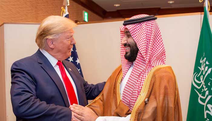Saudi Arabias Crown Prince Mohammed Bin Salman shakes hands with U.S. President Donald Trump, at the G20 leaders summit in Osaka, Japan, June 29, 2019. — Reuters