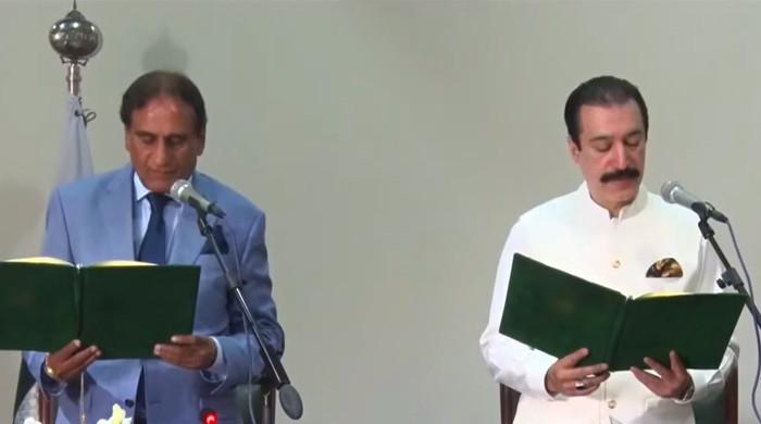 Raja Faisal Rathore takes oath as AJK PM after Anwarul Haq ouster