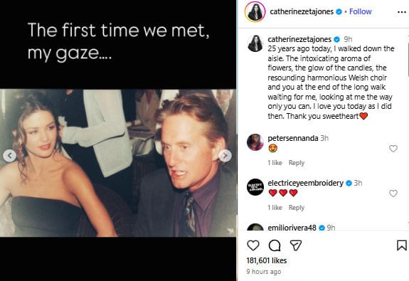 Catherine Zeta-Jones gets emotional on milestone anniversary with Michael