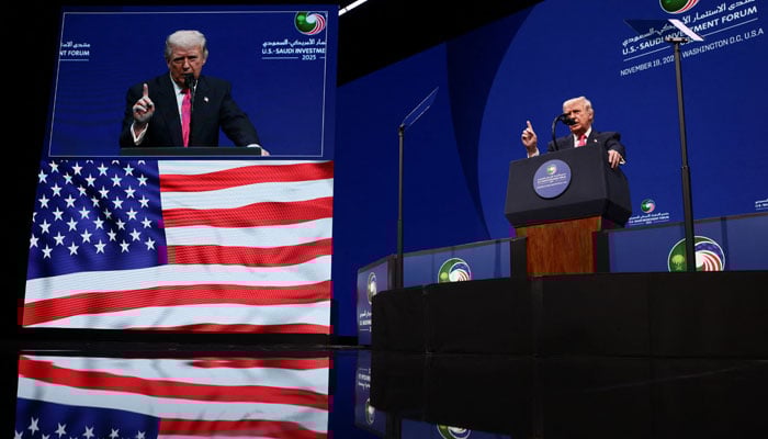 US President Donald Trump speaks during the US-Saudi Investment Forum in Washington, DC, US, November 19, 2025. — Reuters