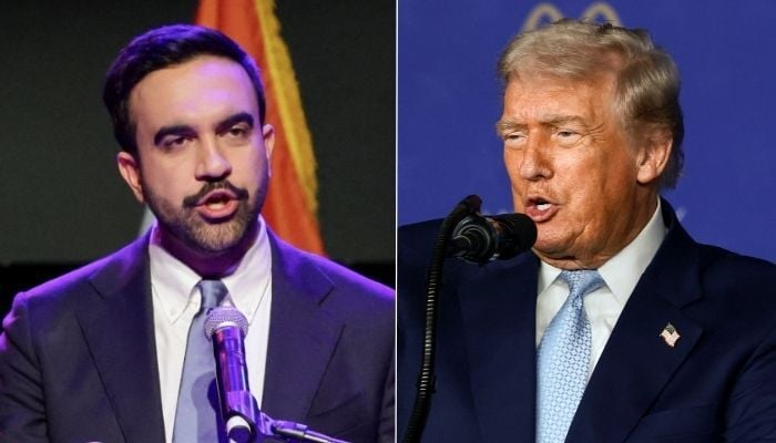 A photo collage showing New York City Mayor-elect Zohran Mamdani (L) and US President Donald Trump (R). — Reuters