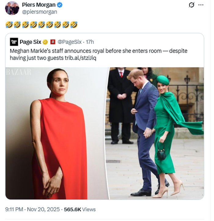 Piers Morgan takes another swipe at Meghan Markle after olive branch