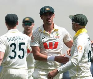 Starc celebrates seven as England collapse before tea in Ashes opener