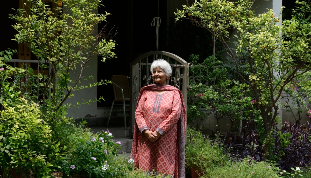 A portrait of Dr Arfa Sayeda Zehra at her home in Lahore. — Photo by author