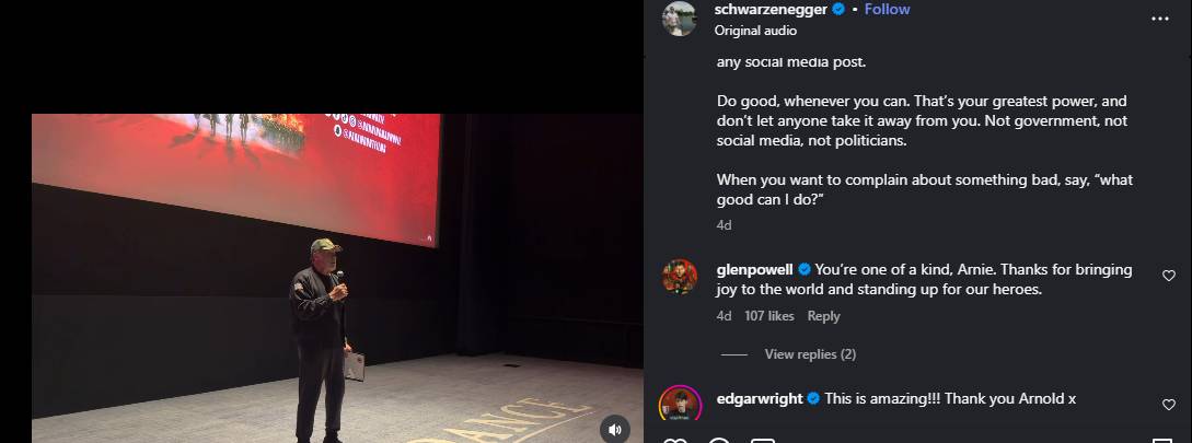 Arnold Schwarzenegger brings smile to faces of Americas real-life heroes