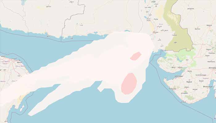 This screengrab shows ash clouds passing over southern Pakistan. — Screengrab via Toulouse Volcanic Ash Advisory Centre