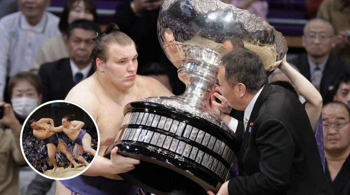 Ukrainian refugee Aonishiki wins Emperor's Cup sumo tournament in Japan
