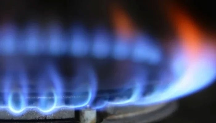 This representational image shows blue flames burning on a gas stove. — Reuters/File