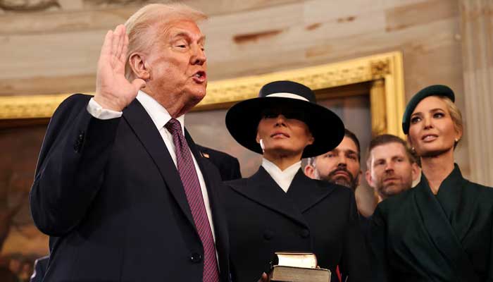 Donald Trump takes oath as US President on January 20, 2025. — Reuters