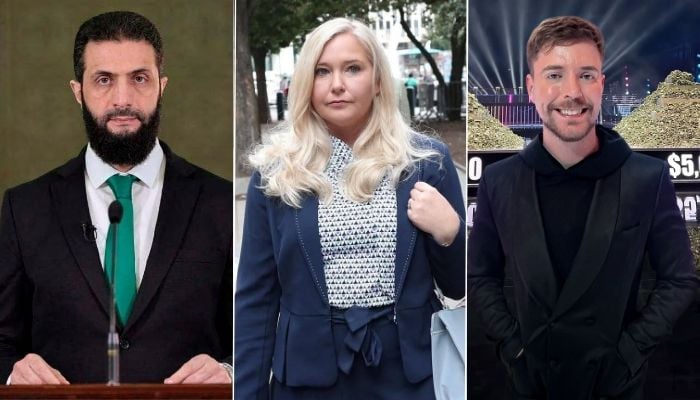 (From left) Syrian President Ahmed al-Sharaa, Virginia Giuffre and YouTuber MrBeast. — Reuters/Instagram@/mrbeast