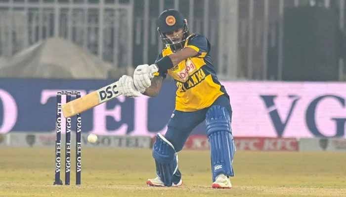 Sri Lankas Pathum Nissanka plays a shot during their T20I tri-series match against Zimbabwe at the Rawalpindi Cricket Stadium in Rawalpindi on November 25, 2025. — PCB