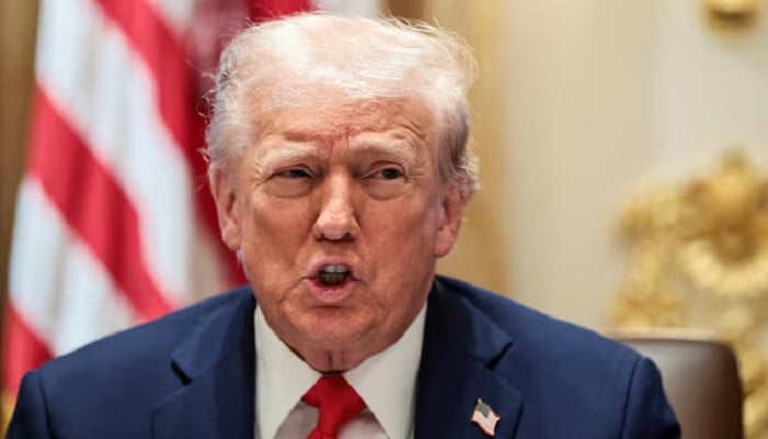 US President Donald Trump speaks during a cabinet meeting at the White House in Washington, DC, US., October 9, 2025.— Reuters