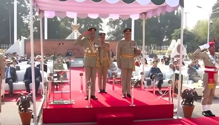 CJCSC General Sahir Shamshad Mirza attends his farewell ceremony held at Joint Staff Headquarters on NOvember 26, 2025.  — ISPR