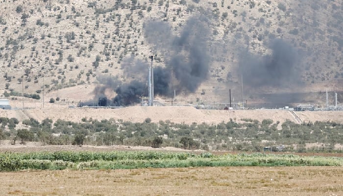 Smoke rises after a drone attack targeted oil facilities in the Zakho area of Iraqs Kurdistan region, Iraq, July 16, 2025.— Reuters