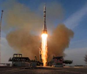 Soyuz spacecraft blasts off for International Space Station with Russian and American crew